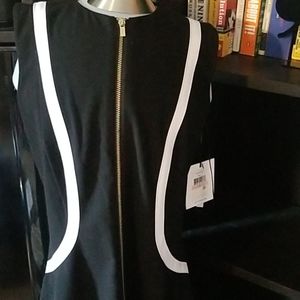 Calvin Klein fitted Black Zip Front Dress